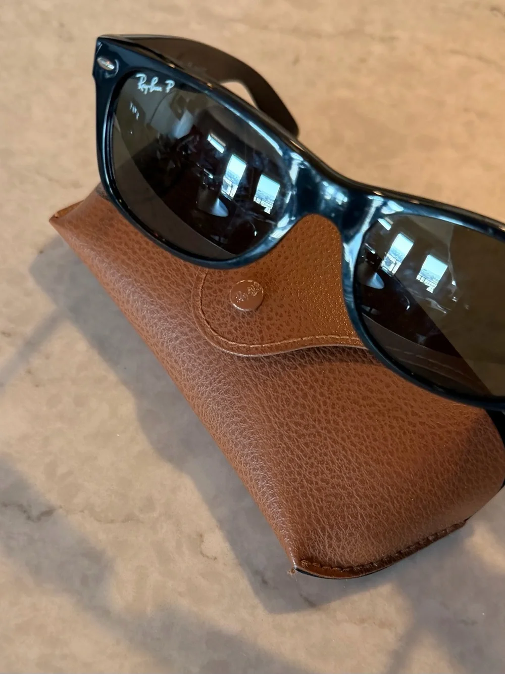 Ray-Ban Black New Wayfarer Style Polarized Sunglasses